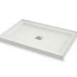B3Square 4836 Acrylic Alcove Shower Base in White with Center Drain