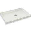 B3Square 4836 Acrylic Corner Left Shower Base in White with Center Drain