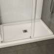 B3Square 4836 Acrylic Corner Right Shower Base in White with Anti-slip Bottom with Center Drain