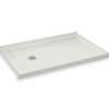 B3Square 6030 Acrylic Corner Left Shower Base in White with Left-Hand Drain