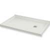 B3Square 6030 Acrylic Corner Right Shower Base in White with Right-Hand Drain