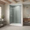 B3Square 6030 Acrylic Alcove Shower Base in White with Anti-slip Bottom with Left-Hand Drain
