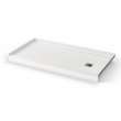B3Square 6030 Acrylic Alcove Shower Base in White with Anti-slip Bottom with Left-Hand Drain