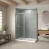 B3Square 6030 Acrylic Corner Left Shower Base in White with Anti-slip Bottom with Left-Hand Drain