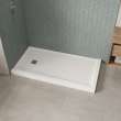 B3Square 6030 Acrylic Corner Left Shower Base in White with Anti-slip Bottom with Left-Hand Drain