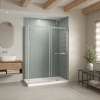 B3Square 6030 Acrylic Corner Right Shower Base in White with Anti-slip Bottom with Right-Hand Drain