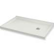 B3Square 6032 Acrylic Corner Right Shower Base in White with Right-Hand Drain