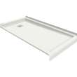 B3Square 6032 Acrylic Tunnel Shower Base in White with Back End Drain