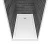B3Square 6036 Acrylic Alcove Deep Shower Base in White with Back End Drain