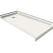 B3Square 6036 Acrylic Alcove Deep Shower Base in White with Center Drain