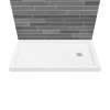 B3Square 6036 Acrylic Wall Mounted Shower Base in White with Center Drain
