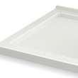 B3Square 6036 Acrylic Corner Right Shower Base in White with Anti-slip Bottom with Center Drain