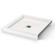 B3X 3636 Acrylic Corner Left or Right Shower Base with Center Drain in White
