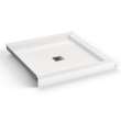 B3X 3636 Acrylic Corner Left or Right Shower Base with Center Drain in White