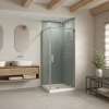 B3X 3636 Acrylic Corner Left or Right Shower Base with Anti-slip Bottom with Center Drain in White
