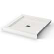B3X 3636 Acrylic Corner Left or Right Shower Base with Anti-slip Bottom with Center Drain in White