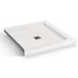 B3X 3636 Acrylic Corner Left or Right Shower Base with Anti-slip Bottom with Center Drain in White