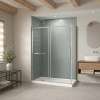 B3X 6032 Acrylic Corner Left Shower Base with Anti-slip Bottom with Left-Hand Drain in White