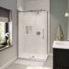 B3X 4836 Acrylic Corner Left Shower Base with Anti-slip Bottom with Center Drain in White