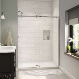 B3X 6036 Acrylic Alcove Shower Base with Center Drain in White