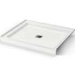 B3Square 4236 Acrylic Alcove Shower Base in White with Center Drain