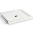 B3Square 4236 Acrylic Corner Left Shower Base in White with Center Drain