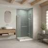 B3Square 4236 Acrylic Corner Right Shower Base in White with Center Drain