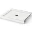 B3Square 4236 Acrylic Corner Right Shower Base in White with Center Drain