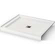 B3Square 4236 Acrylic Alcove Shower Base in White with Anti-slip Bottom with Center Drain