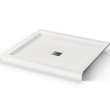 B3Square 4236 Acrylic Corner Right Shower Base in White with Anti-slip Bottom with Center Drain
