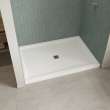 B3Square 6042 Acrylic Alcove Shower Base in White with Center Drain