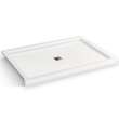 B3Square 6042 Acrylic Corner Left Shower Base in White with Center Drain
