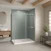 B3Square 6042 Acrylic Corner Right Shower Base in White with Center Drain