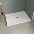 B3Square 6042 Acrylic Corner Right Shower Base in White with Center Drain