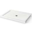 B3Square 6042 Acrylic Corner Right Shower Base in White with Center Drain