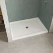 B3Square 6042 Acrylic Alcove Shower Base in White with Anti-slip Bottom with Center Drain