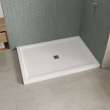 B3Square 6042 Acrylic Corner Right Shower Base in White with Anti-slip Bottom with Center Drain