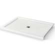 B3Square 6042 Acrylic Corner Right Shower Base in White with Anti-slip Bottom with Center Drain