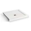 B3X 4236 Acrylic Corner Left Shower Base with Anti-slip Bottom with Center Drain in White