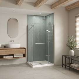 B3X 4236 Acrylic Corner Right Shower Base with Center Drain in White