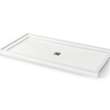 B3Square 7236 Acrylic Alcove Shower Base in White with Center Drain