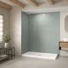 B3Square 7236 Acrylic Corner Left Shower Base in White with Center Drain