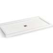 B3Square 7236 Acrylic Corner Left Shower Base in White with Center Drain