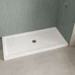 B3Square 7236 Acrylic Corner Right Shower Base in White with Center Drain