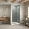 B3Square 4842 Acrylic Alcove Shower Base in White with Anti-slip Bottom with Center Drain