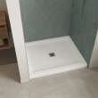 B3Square 4842 Acrylic Alcove Shower Base in White with Anti-slip Bottom with Center Drain