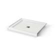 B3Square 4842 Acrylic Alcove Shower Base in White with Anti-slip Bottom with Center Drain