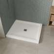 B3Square 4842 Acrylic Corner Left Shower Base in White with Anti-slip Bottom with Center Drain