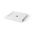 B3Square 4842 Acrylic Corner Right Shower Base in White with Anti-slip Bottom with Center Drain