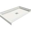 B3Square 4842 Acrylic Alcove Deep Shower Base in White with Anti-slip Bottom with Center Drain